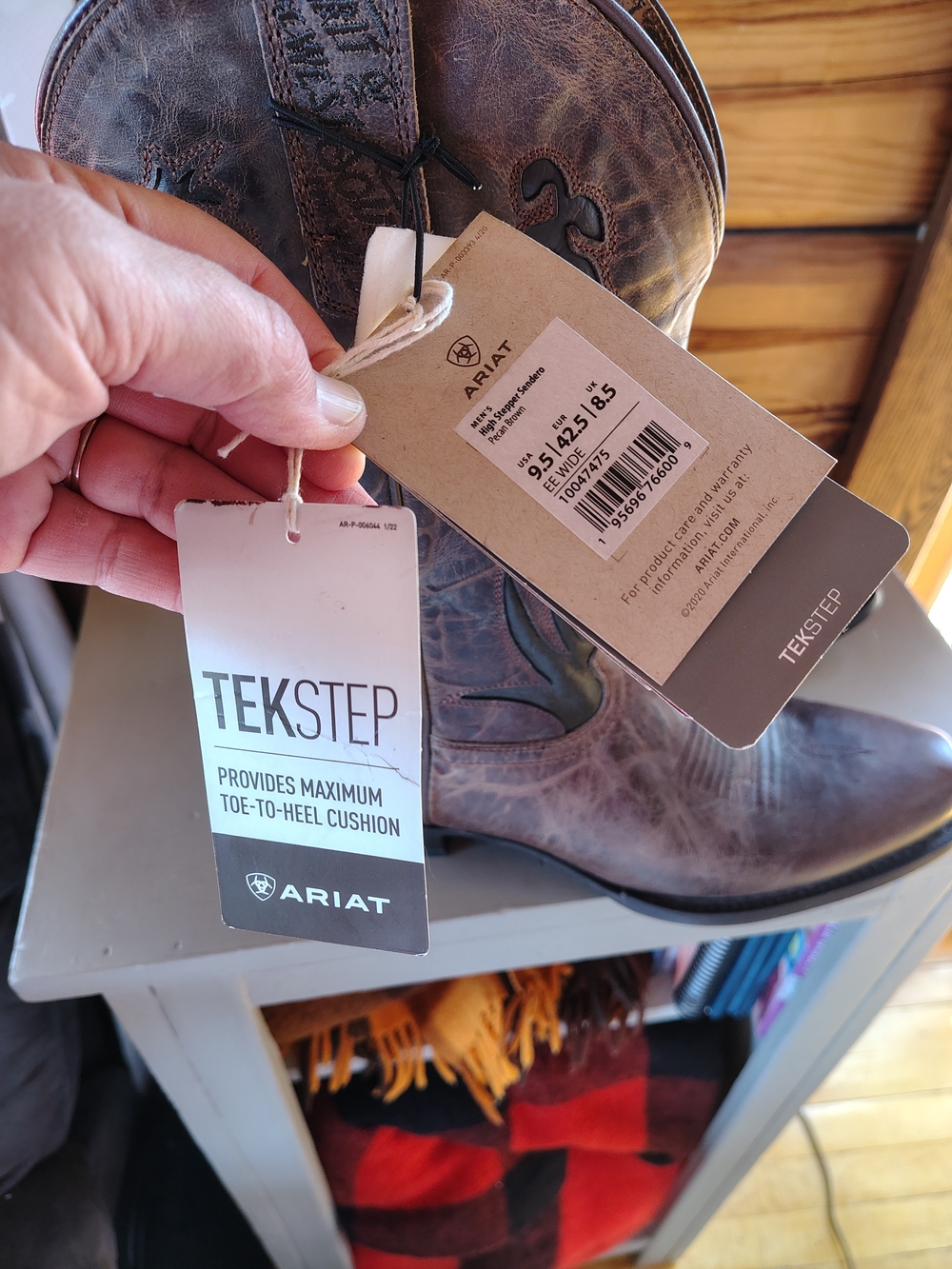 NWTs Ariat Hi Stepper Senero Pecan Brown Embossed Western Boots-size 9.5 EE - Picture 3 of 16